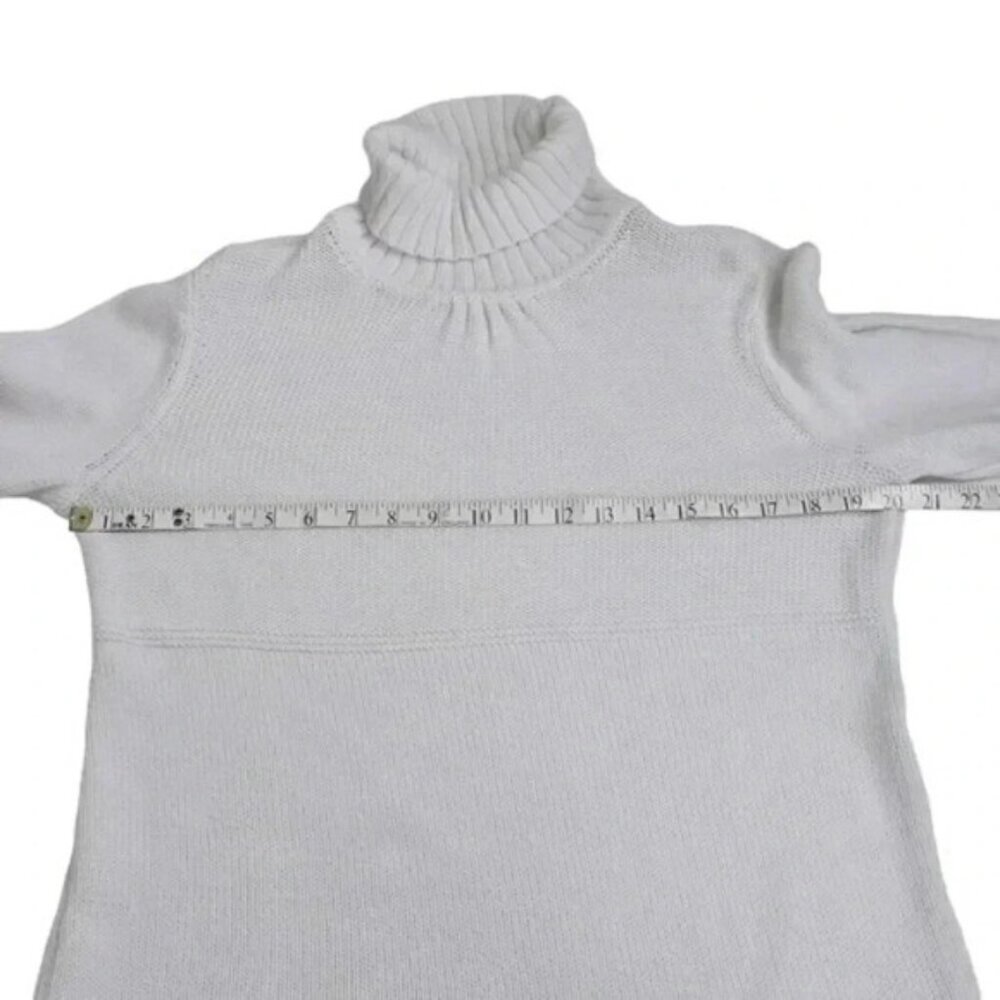 J Jill Turtleneck Knit  Sweater White Long Sleeve Size Medium - Picture 10 of 12